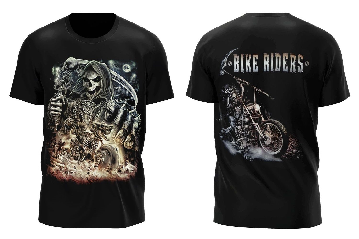 Tričko pánské Death Biker In Fire (svítí ve tmě)