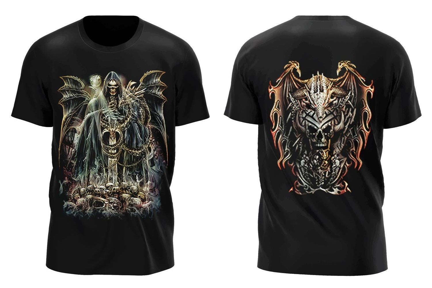 Tričko pánské Reaper With Dragon (svítí ve tmě)