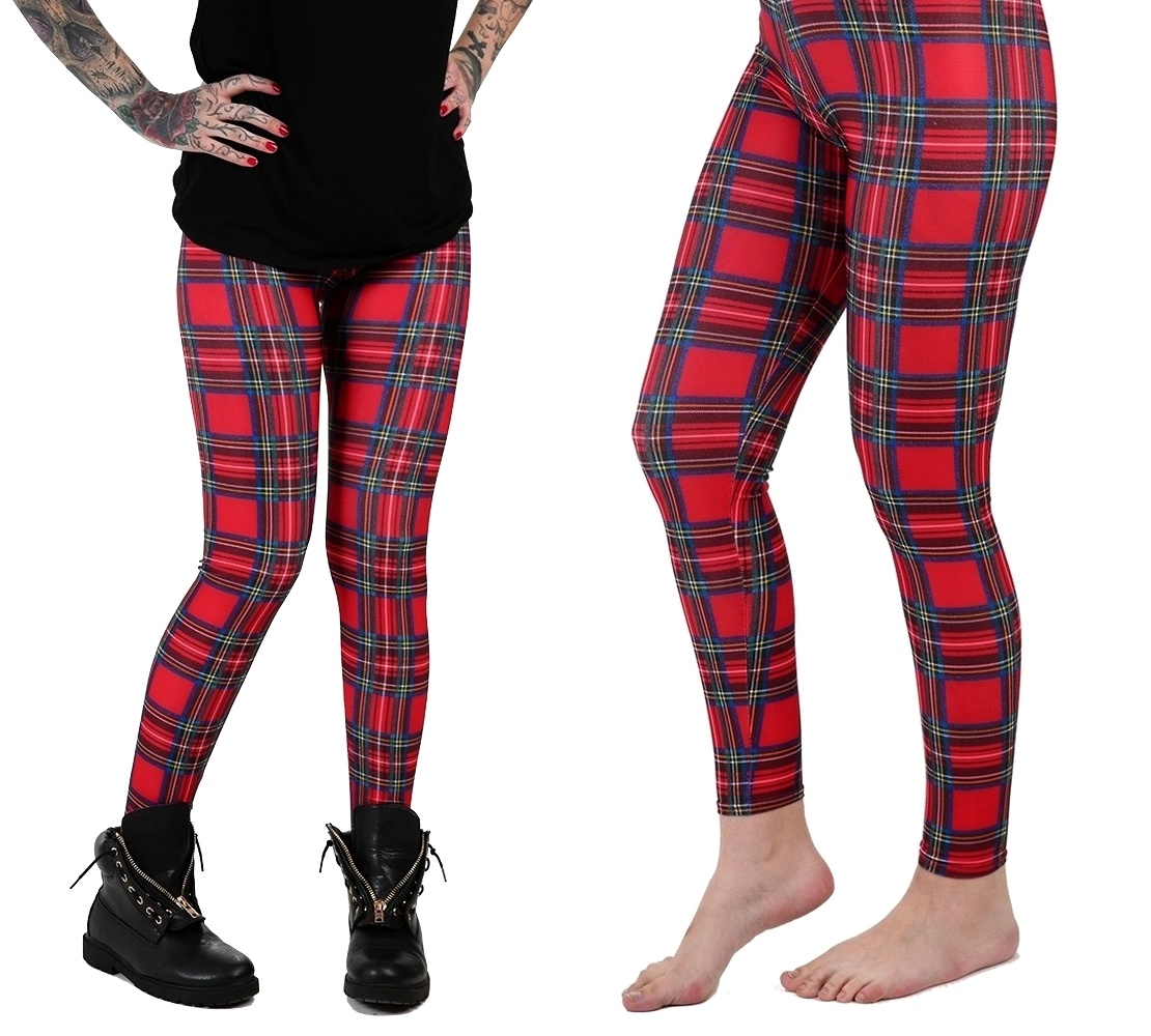 Punkové legíny dámské Red Tartan