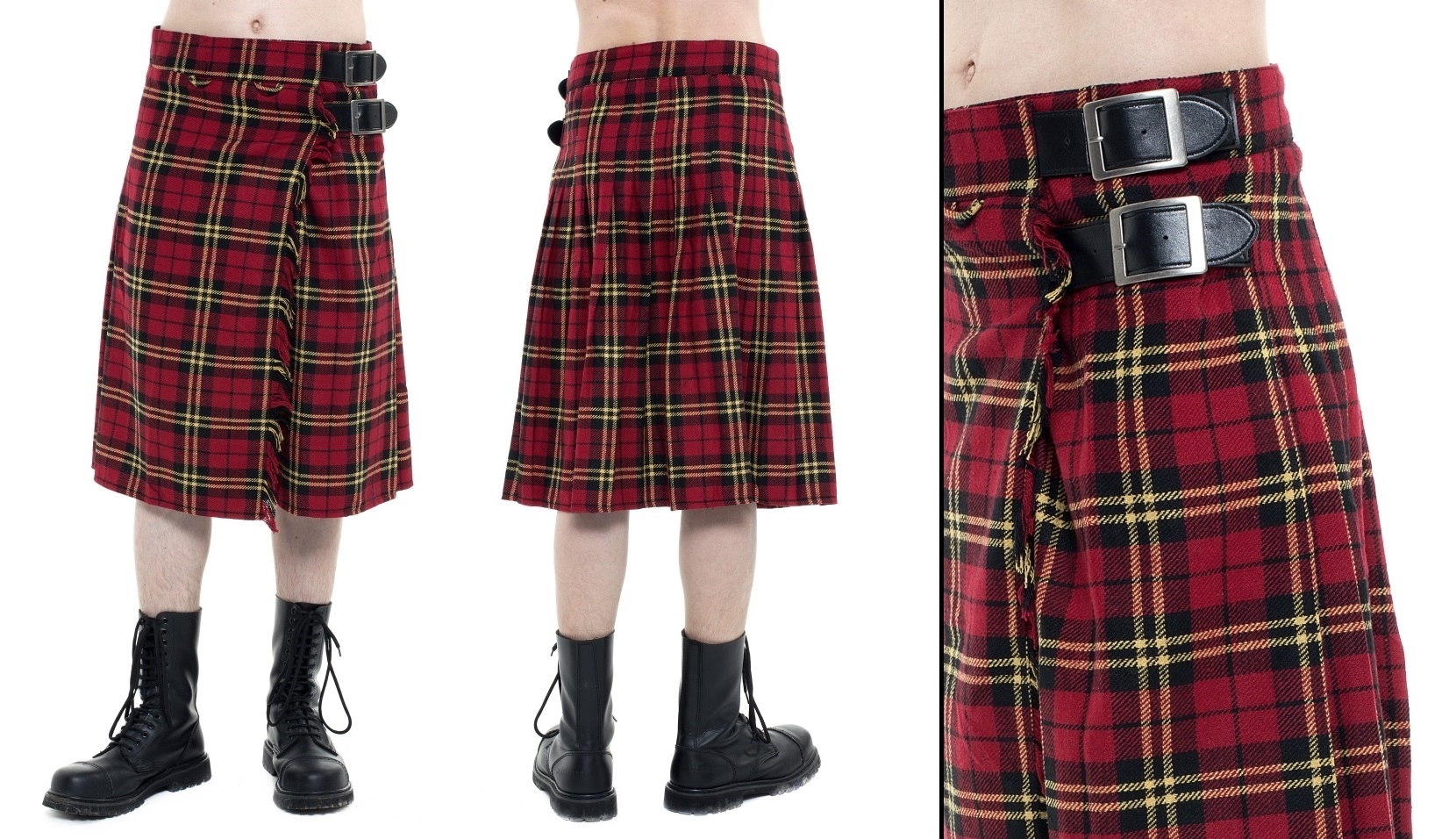 Kilt pánský červeno-žlutá kostka