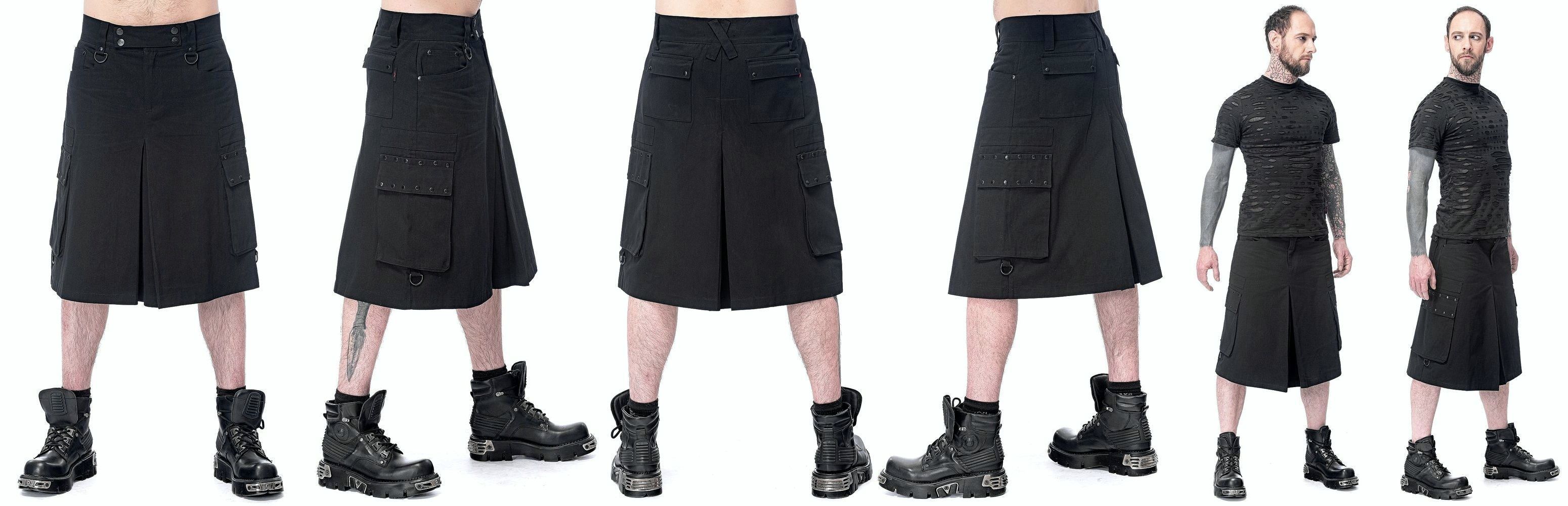 Kilt pánský černý s kapsami
