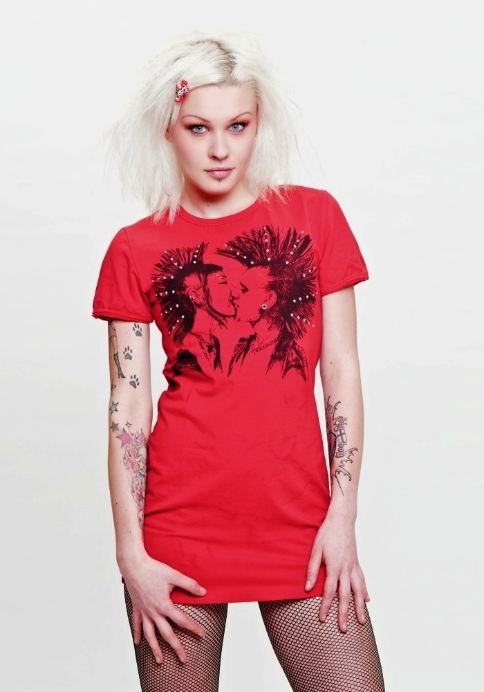 Punkové tričko dámské červené Punk Love