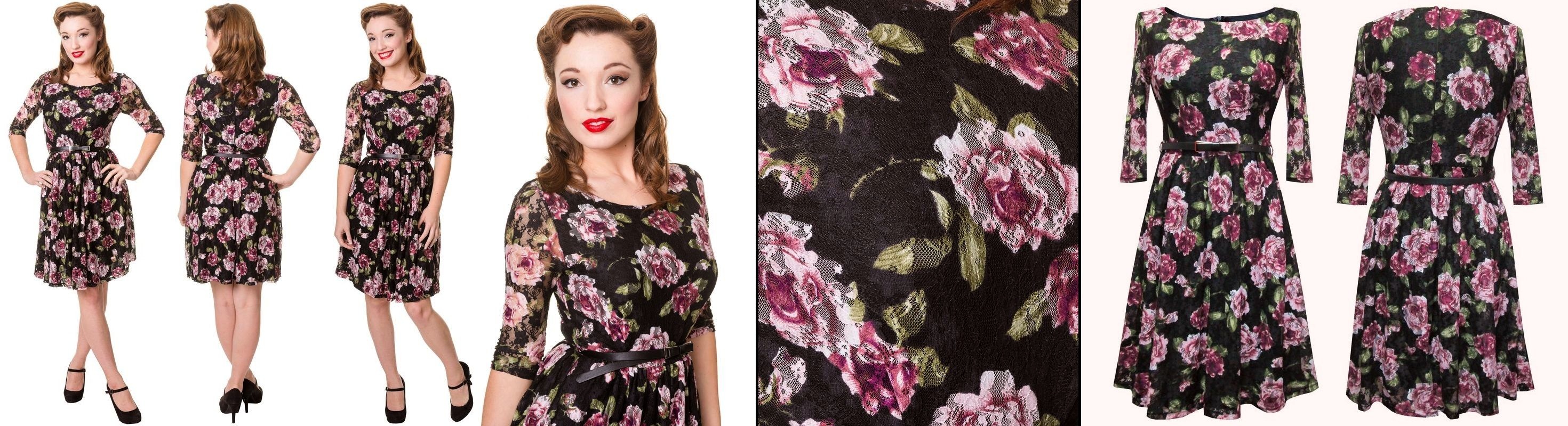 Rockabilly šaty dámské krajkové Ellie