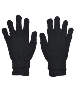 Gotické celoprsté rukavice dámské dvojité černé