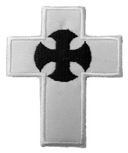 Nášivka - Kříž bílý s černým železným křížem