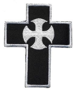 Nášivka - Kříž černý s bílým železným křížem