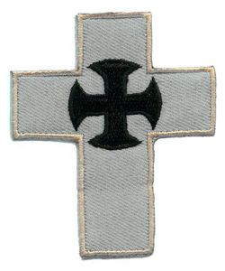 Nášivka - Kříž šedý s černým železným křížem