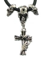 Přívěsek na šňůrce - Skull and Cross