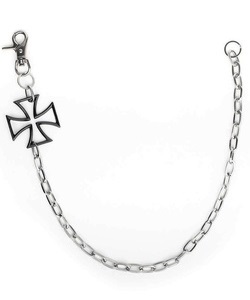 Řetěz na kalhoty s antracitovým železným křížem