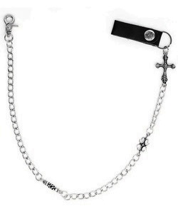 Řetěz na kalhoty s křížem a ozdobami
