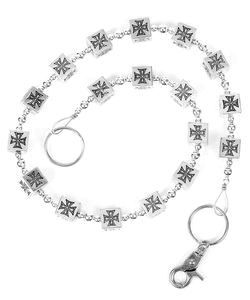 Řetěz na kalhoty s kostkami s železnými kříži