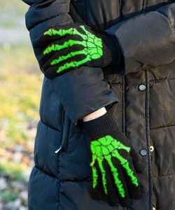 Gotické celoprsté rukavice Skeleton Green