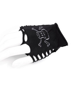 Gotické rukavice s průřezy a lebkou