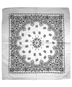 Šátek s paisley vzorem bílý