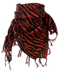 Šátek velký červená zebra s třásněmi 
