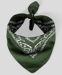 Šátek s paisley vzorem olivový