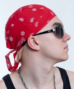 Šátek na hlavu/čepička Red Paisley