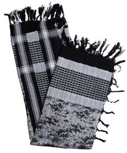 Šátek Arafat Palestina černo-bílý kamufláž