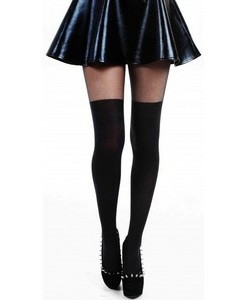 Punčocháče černé - Plain Over The Knee