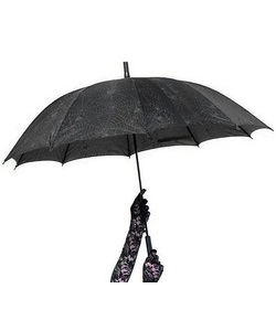 Gotický deštník černý s pavučinovým motivem