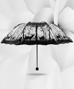 Gotický deštník průhledný skládací - Forest