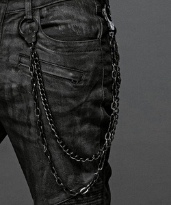 Řetěz na kalhoty dvouřadý černý s pouty