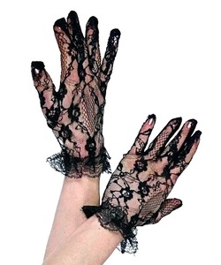 Gotické krajkové celoprsté rukavice
