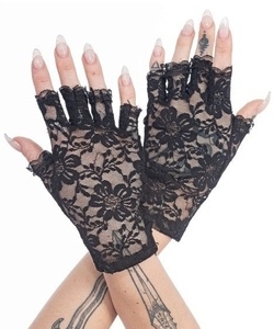 Gotické krajkové bezprsté rukavice