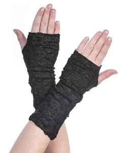 Punkové rukavice s roztrhaným spáleným efektem