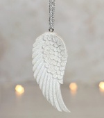 Dekorace andělské křídlo s glitry na zavěšení