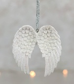Dekorace andělská křídla s glitry na zavěšení