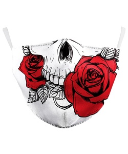 Metalová rouška / maska na obličej Skull & Roses