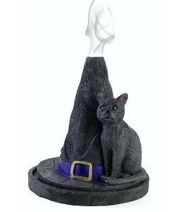 Stojánek na vonné kužely - Witch Hat With Cat