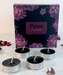 Svíčky čajové černé vonné - Opium (9 ks)