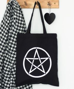 Gotická taška černá plátěná - Pentagram