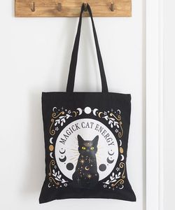 Gotická taška černá plátěná - Magick Cat Energy