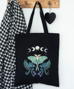 Gotická taška černá plátěná - Luna Moth