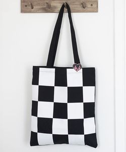 Gotická taška černá plátěná - Checkerboard