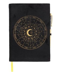 Zápisník sametový s perem - Astrology Wheel