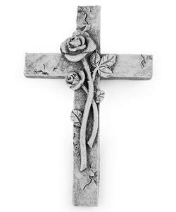 Dekorace kříž s růží