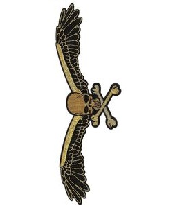 Nášivka velká - Okřídlená lebka zlatá