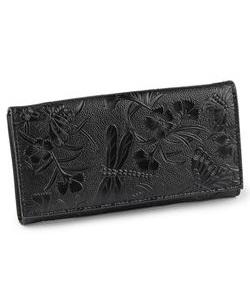 Peněženka dámská černá s vážkami a motýli