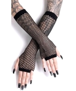 Gotické síťované bezprsté rukavice