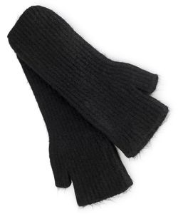 Rukavice bezprsté dlouhé pletené černé zimní