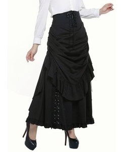 Gotická sukně dámská dlouhá dvoudílná