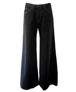Černé kalhoty unisex s extra širokými nohavicemi