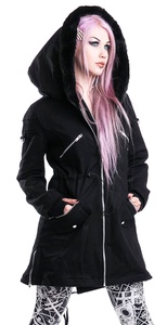 Rocková bunda/parka dámská se zipy