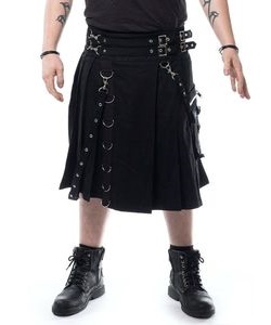 Kilt pánský černý s kapsou