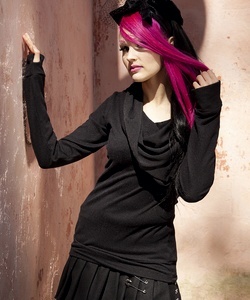 Gotická svetrová mikina dámská s límcovou kapucí