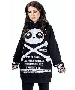 Gotická mikina dámská Crossbone Panda